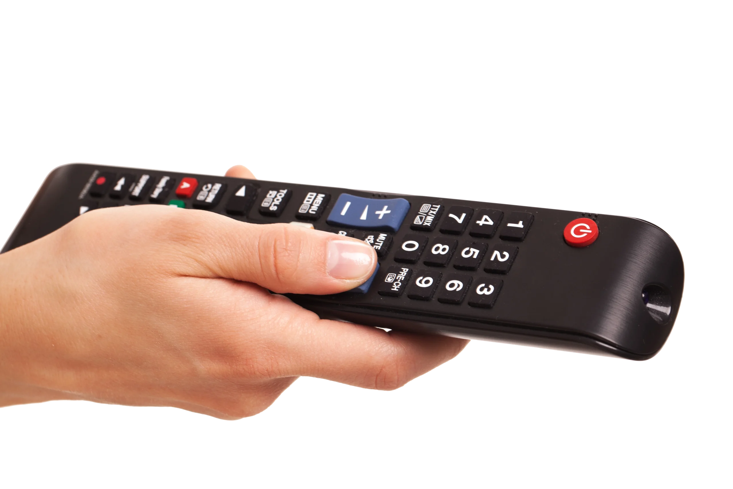 tv-console-woman-s-hand